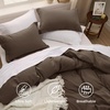 image:imageBedsure Gingham Ruffle Duvet Cover Set Queen Vintage Farmhouse Bed Pink  Plaid Ruffle Edges Soft Lightweight Hidden Zipper Inner Ties 90x90 Comforter Cover 2 Pillow Shams Machine Washable02  Dark Brown No Comforter