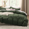 image:imageBedsure Gingham Ruffle Duvet Cover Set Queen Vintage Farmhouse Bed Pink  Plaid Ruffle Edges Soft Lightweight Hidden Zipper Inner Ties 90x90 Comforter Cover 2 Pillow Shams Machine Washable03  Olive Green No Comforter