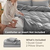 image:imageBedsure Gingham Ruffle Duvet Cover Set Queen Vintage Farmhouse Bed Pink  Plaid Ruffle Edges Soft Lightweight Hidden Zipper Inner Ties 90x90 Comforter Cover 2 Pillow Shams Machine Washable04  Grey No Comforter