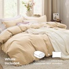 image:imageBedsure Gingham Ruffle Duvet Cover Set Queen Vintage Farmhouse Bed Pink  Plaid Ruffle Edges Soft Lightweight Hidden Zipper Inner Ties 90x90 Comforter Cover 2 Pillow Shams Machine Washable01  Alabaster Gleam No Comforter
