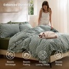 image:imageBedsure Gingham Ruffle Duvet Cover Set Queen Vintage Farmhouse Bed Pink  Plaid Ruffle Edges Soft Lightweight Hidden Zipper Inner Ties 90x90 Comforter Cover 2 Pillow Shams Machine Washable25  Olive Green Gingham