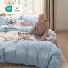 image:imageBedsure Gingham Ruffle Duvet Cover Set Queen Vintage Farmhouse Bed Pink  Plaid Ruffle Edges Soft Lightweight Hidden Zipper Inner Ties 90x90 Comforter Cover 2 Pillow Shams Machine Washable05  Celestial Blue No Comforter