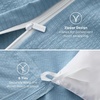 image:imageBedsure Gingham Ruffle Duvet Cover Set Queen Vintage Farmhouse Bed Pink  Plaid Ruffle Edges Soft Lightweight Hidden Zipper Inner Ties 90x90 Comforter Cover 2 Pillow Shams Machine Washable22  Chambray Blue No Comforter