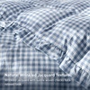 image:imageBedsure Gingham Ruffle Duvet Cover Set Queen Vintage Farmhouse Bed Pink  Plaid Ruffle Edges Soft Lightweight Hidden Zipper Inner Ties 90x90 Comforter Cover 2 Pillow Shams Machine Washable26  Blue Gingham