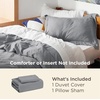 image:imageBedsure Gingham Ruffle Duvet Cover Set Queen Vintage Farmhouse Bed Pink  Plaid Ruffle Edges Soft Lightweight Hidden Zipper Inner Ties 90x90 Comforter Cover 2 Pillow Shams Machine Washable04  Grey No Comforter