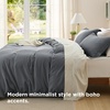 image:imageBedsure Gingham Ruffle Duvet Cover Set Queen Vintage Farmhouse Bed Pink  Plaid Ruffle Edges Soft Lightweight Hidden Zipper Inner Ties 90x90 Comforter Cover 2 Pillow Shams Machine Washable23  Dark Grey No Comforter
