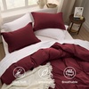 image:imageBedsure Gingham Ruffle Duvet Cover Set Queen Vintage Farmhouse Bed Pink  Plaid Ruffle Edges Soft Lightweight Hidden Zipper Inner Ties 90x90 Comforter Cover 2 Pillow Shams Machine Washable10  Burgundy No Comforter