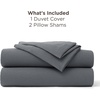 image:imageBedsure Gingham Ruffle Duvet Cover Set Queen Vintage Farmhouse Bed Pink  Plaid Ruffle Edges Soft Lightweight Hidden Zipper Inner Ties 90x90 Comforter Cover 2 Pillow Shams Machine Washable23  Dark Grey No Comforter