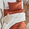 image:imageBedsure Gingham Ruffle Duvet Cover Set Queen Vintage Farmhouse Bed Pink  Plaid Ruffle Edges Soft Lightweight Hidden Zipper Inner Ties 90x90 Comforter Cover 2 Pillow Shams Machine Washable08  Terracotta No Comforter