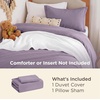 image:imageBedsure Gingham Ruffle Duvet Cover Set Queen Vintage Farmhouse Bed Pink  Plaid Ruffle Edges Soft Lightweight Hidden Zipper Inner Ties 90x90 Comforter Cover 2 Pillow Shams Machine Washable06  Dusty Purple No Comforter