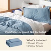 image:imageBedsure Gingham Ruffle Duvet Cover Set Queen Vintage Farmhouse Bed Pink  Plaid Ruffle Edges Soft Lightweight Hidden Zipper Inner Ties 90x90 Comforter Cover 2 Pillow Shams Machine Washable05  Dusty Blue No Comforter
