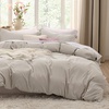 image:imageBedsure Gingham Ruffle Duvet Cover Set Queen Vintage Farmhouse Bed Pink  Plaid Ruffle Edges Soft Lightweight Hidden Zipper Inner Ties 90x90 Comforter Cover 2 Pillow Shams Machine Washable02  Linen No Comforter