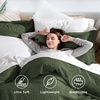 image:imageBedsure Gingham Ruffle Duvet Cover Set Queen Vintage Farmhouse Bed Pink  Plaid Ruffle Edges Soft Lightweight Hidden Zipper Inner Ties 90x90 Comforter Cover 2 Pillow Shams Machine Washable03  Olive Green No Comforter