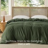 image:imageBedsure Gingham Ruffle Duvet Cover Set Queen Vintage Farmhouse Bed Pink  Plaid Ruffle Edges Soft Lightweight Hidden Zipper Inner Ties 90x90 Comforter Cover 2 Pillow Shams Machine Washable03  Olive Green No Comforter