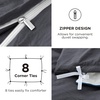 image:imageBedsure Gingham Ruffle Duvet Cover Set Queen Vintage Farmhouse Bed Pink  Plaid Ruffle Edges Soft Lightweight Hidden Zipper Inner Ties 90x90 Comforter Cover 2 Pillow Shams Machine Washable04  Dark Grey No Comforter