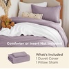 image:imageBedsure Tan Gingham Ruffle Duvet Cover SetVintage Farmhouse Bedding Queen  Cottagecore Aesthetic Ruffle Edges Soft Lightweight Hidden Zipper Inner Ties 90x90 Comforter Cover 2 Pillow Shams06  Lilac Purple No Comforter