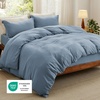 image:imageBedsure Tan Gingham Ruffle Duvet Cover SetVintage Farmhouse Bedding Queen  Cottagecore Aesthetic Ruffle Edges Soft Lightweight Hidden Zipper Inner Ties 90x90 Comforter Cover 2 Pillow Shams05  Mineral Blue No Comforter