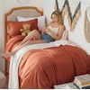 image:imageBedsure Tan Gingham Ruffle Duvet Cover SetVintage Farmhouse Bedding Queen  Cottagecore Aesthetic Ruffle Edges Soft Lightweight Hidden Zipper Inner Ties 90x90 Comforter Cover 2 Pillow Shams08  Terracotta No Comforter