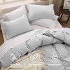 image:imageBedsure Tan Gingham Ruffle Duvet Cover SetVintage Farmhouse Bedding Queen  Cottagecore Aesthetic Ruffle Edges Soft Lightweight Hidden Zipper Inner Ties 90x90 Comforter Cover 2 Pillow Shams04  Light Grey No Comforter