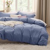 image:imageBedsure Tan Gingham Ruffle Duvet Cover SetVintage Farmhouse Bedding Queen  Cottagecore Aesthetic Ruffle Edges Soft Lightweight Hidden Zipper Inner Ties 90x90 Comforter Cover 2 Pillow Shams05  Slate Blue No Comforter