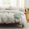 image:imageBedsure Tan Gingham Ruffle Duvet Cover SetVintage Farmhouse Bedding Queen  Cottagecore Aesthetic Ruffle Edges Soft Lightweight Hidden Zipper Inner Ties 90x90 Comforter Cover 2 Pillow Shams02  Linen No Comforter