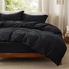 image:imageBedsure Tan Gingham Ruffle Duvet Cover SetVintage Farmhouse Bedding Queen  Cottagecore Aesthetic Ruffle Edges Soft Lightweight Hidden Zipper Inner Ties 90x90 Comforter Cover 2 Pillow Shams04  Black No Comforter