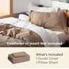 image:imageBedsure Tan Gingham Ruffle Duvet Cover SetVintage Farmhouse Bedding Queen  Cottagecore Aesthetic Ruffle Edges Soft Lightweight Hidden Zipper Inner Ties 90x90 Comforter Cover 2 Pillow Shams02  Brown No Comforter