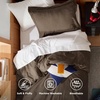 image:imageBedsure Tan Gingham Ruffle Duvet Cover SetVintage Farmhouse Bedding Queen  Cottagecore Aesthetic Ruffle Edges Soft Lightweight Hidden Zipper Inner Ties 90x90 Comforter Cover 2 Pillow Shams02  Dark Brown No Comforter