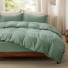 image:imageBedsure Tan Gingham Ruffle Duvet Cover SetVintage Farmhouse Bedding Queen  Cottagecore Aesthetic Ruffle Edges Soft Lightweight Hidden Zipper Inner Ties 90x90 Comforter Cover 2 Pillow Shams03  Sage Green No Comforter