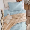 image:imageBedsure Tan Gingham Ruffle Duvet Cover SetVintage Farmhouse Bedding Queen  Cottagecore Aesthetic Ruffle Edges Soft Lightweight Hidden Zipper Inner Ties 90x90 Comforter Cover 2 Pillow Shams05  Baby Blue