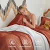 image:imageBedsure Tan Gingham Ruffle Duvet Cover SetVintage Farmhouse Bedding Queen  Cottagecore Aesthetic Ruffle Edges Soft Lightweight Hidden Zipper Inner Ties 90x90 Comforter Cover 2 Pillow Shams08  Terracotta No Comforter