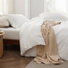 image:imageBedsure Tan Gingham Ruffle Duvet Cover SetVintage Farmhouse Bedding Queen  Cottagecore Aesthetic Ruffle Edges Soft Lightweight Hidden Zipper Inner Ties 90x90 Comforter Cover 2 Pillow Shams00  White No Comforter