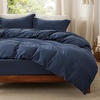 image:imageBedsure Tan Gingham Ruffle Duvet Cover SetVintage Farmhouse Bedding Queen  Cottagecore Aesthetic Ruffle Edges Soft Lightweight Hidden Zipper Inner Ties 90x90 Comforter Cover 2 Pillow Shams01  Navy No Comforter