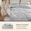 image:imageBedsure Tan Gingham Ruffle Duvet Cover SetVintage Farmhouse Bedding Queen  Cottagecore Aesthetic Ruffle Edges Soft Lightweight Hidden Zipper Inner Ties 90x90 Comforter Cover 2 Pillow Shams04  Light Grey No Comforter