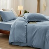 image:imageBedsure Tan Gingham Ruffle Duvet Cover SetVintage Farmhouse Bedding Queen  Cottagecore Aesthetic Ruffle Edges Soft Lightweight Hidden Zipper Inner Ties 90x90 Comforter Cover 2 Pillow Shams05  Mineral Blue No Comforter
