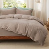 image:imageBedsure Tan Gingham Ruffle Duvet Cover SetVintage Farmhouse Bedding Queen  Cottagecore Aesthetic Ruffle Edges Soft Lightweight Hidden Zipper Inner Ties 90x90 Comforter Cover 2 Pillow Shams02  Khaki No Comforter