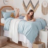 image:imageBedsure Tan Gingham Ruffle Duvet Cover SetVintage Farmhouse Bedding Queen  Cottagecore Aesthetic Ruffle Edges Soft Lightweight Hidden Zipper Inner Ties 90x90 Comforter Cover 2 Pillow Shams05  Baby Blue