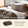 image:imageBedsure Tan Gingham Ruffle Duvet Cover SetVintage Farmhouse Bedding Queen  Cottagecore Aesthetic Ruffle Edges Soft Lightweight Hidden Zipper Inner Ties 90x90 Comforter Cover 2 Pillow Shams02  Dark Brown No Comforter