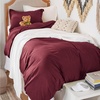 image:imageBedsure Gingham Ruffle Duvet Cover Set Queen Vintage Farmhouse Bed Pink  Plaid Ruffle Edges Soft Lightweight Hidden Zipper Inner Ties 90x90 Comforter Cover 2 Pillow Shams Machine Washable10  Burgundy No Comforter