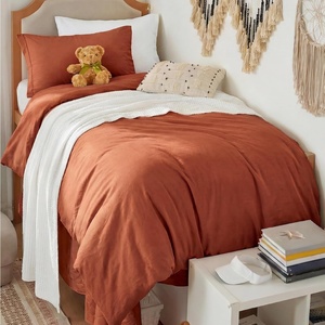 image:imageBedsure Gingham Ruffle Duvet Cover Set Queen Vintage Farmhouse Bed Pink  Plaid Ruffle Edges Soft Lightweight Hidden Zipper Inner Ties 90x90 Comforter Cover 2 Pillow Shams Machine Washable08  Terracotta No Comforter