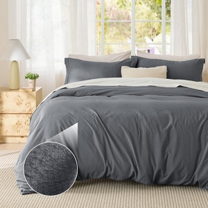 image:imageBedsure Gingham Ruffle Duvet Cover Set Queen Vintage Farmhouse Bed Pink  Plaid Ruffle Edges Soft Lightweight Hidden Zipper Inner Ties 90x90 Comforter Cover 2 Pillow Shams Machine Washable23  Dark Grey No Comforter