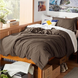 image:imageBedsure Tan Gingham Ruffle Duvet Cover SetVintage Farmhouse Bedding Queen  Cottagecore Aesthetic Ruffle Edges Soft Lightweight Hidden Zipper Inner Ties 90x90 Comforter Cover 2 Pillow Shams02  Dark Brown No Comforter