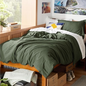 image:imageBedsure Tan Gingham Ruffle Duvet Cover SetVintage Farmhouse Bedding Queen  Cottagecore Aesthetic Ruffle Edges Soft Lightweight Hidden Zipper Inner Ties 90x90 Comforter Cover 2 Pillow Shams03  Olive Green No Comforter