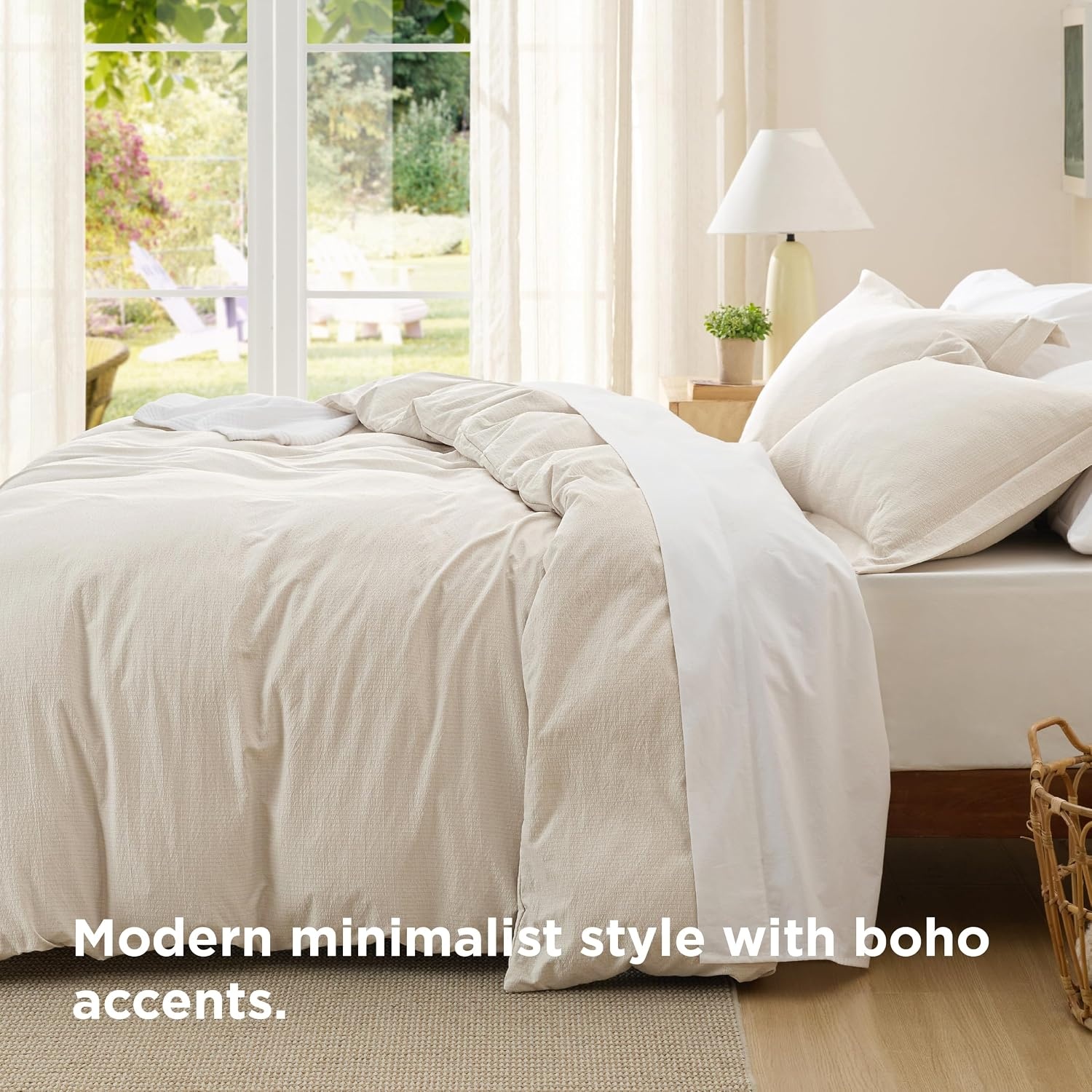 image:imageBedsure Tan Gingham Ruffle Duvet Cover SetVintage Farmhouse Bedding Queen  Cottagecore Aesthetic Ruffle Edges Soft Lightweight Hidden Zipper Inner Ties 90x90 Comforter Cover 2 Pillow Shams20  Beige No Comforter