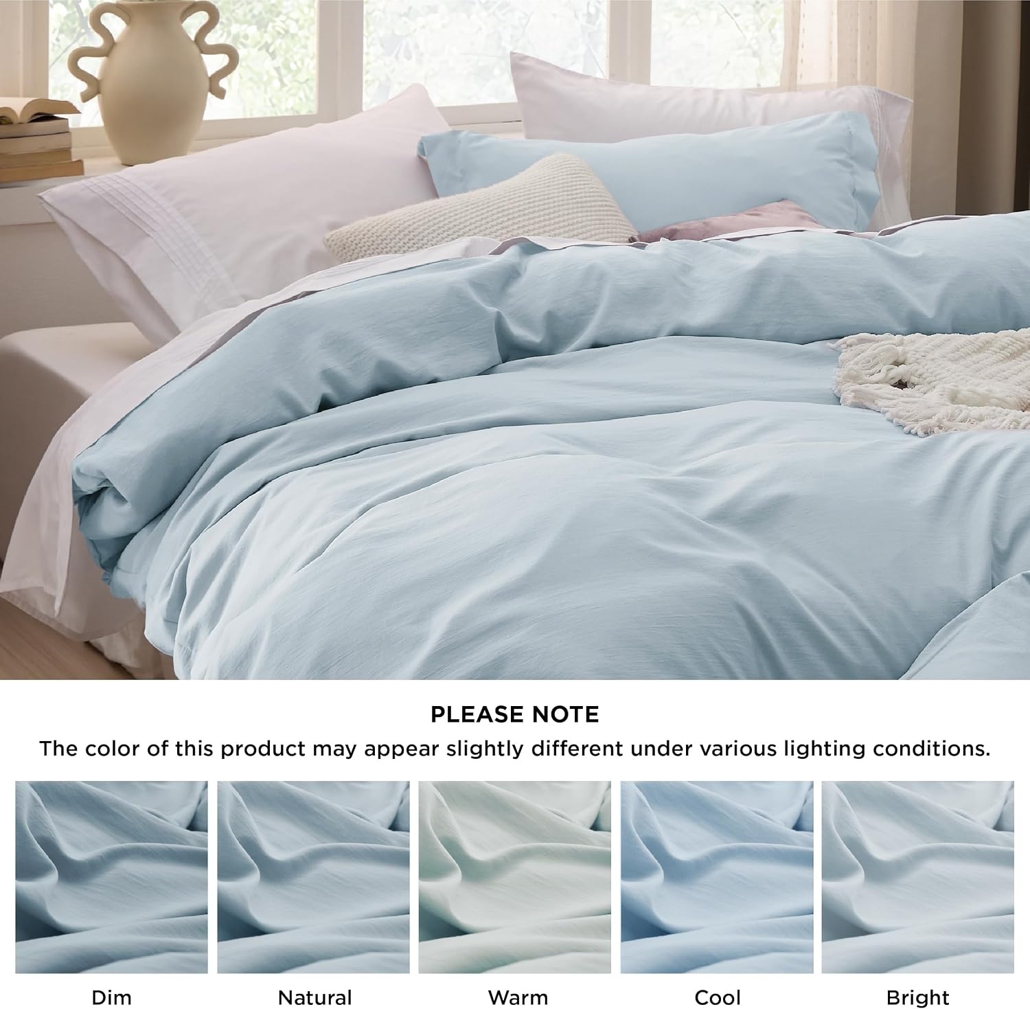 image:imageBedsure Tan Gingham Ruffle Duvet Cover SetVintage Farmhouse Bedding Queen  Cottagecore Aesthetic Ruffle Edges Soft Lightweight Hidden Zipper Inner Ties 90x90 Comforter Cover 2 Pillow Shams20  Sky Blue No Comforter