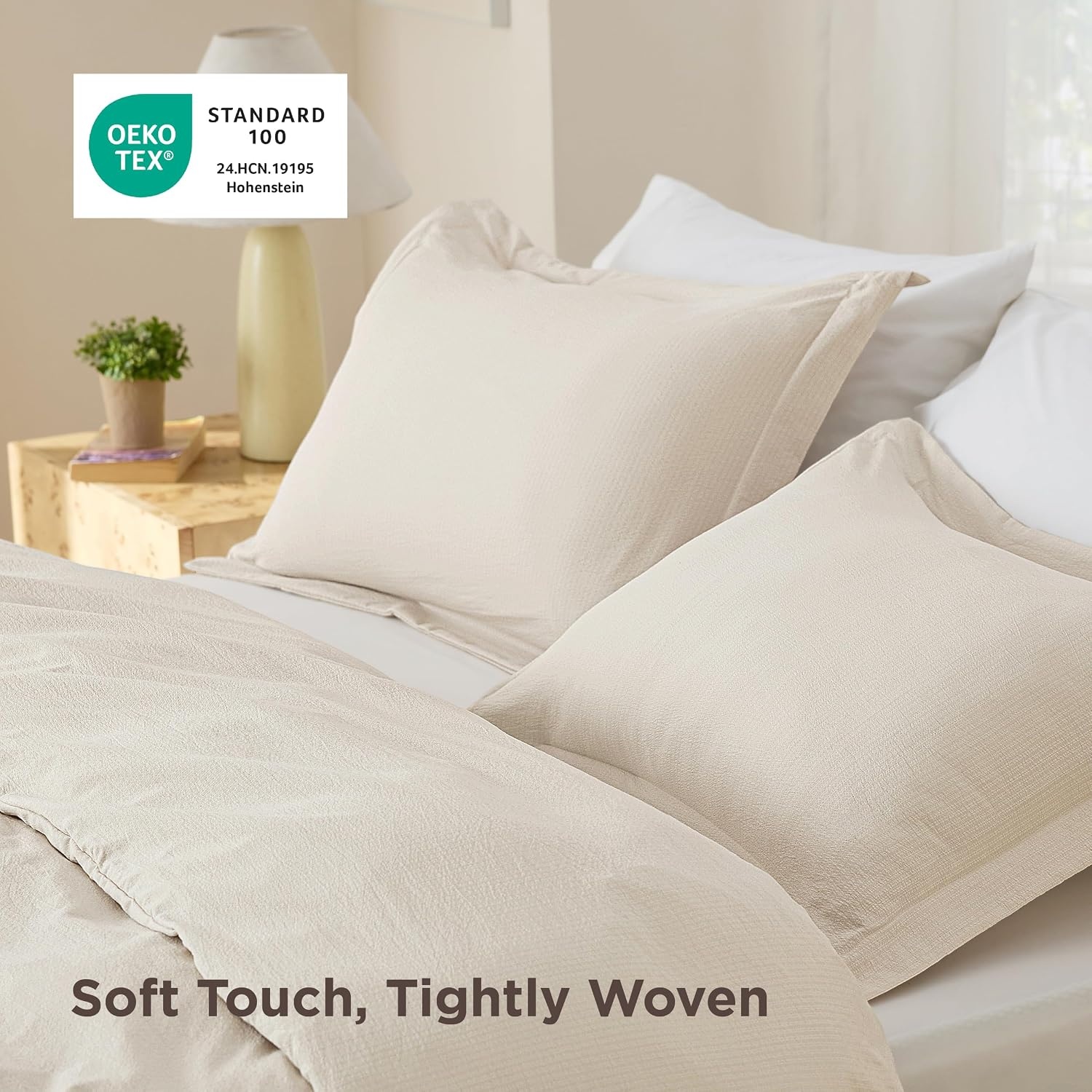 image:imageBedsure Tan Gingham Ruffle Duvet Cover SetVintage Farmhouse Bedding Queen  Cottagecore Aesthetic Ruffle Edges Soft Lightweight Hidden Zipper Inner Ties 90x90 Comforter Cover 2 Pillow Shams20  Beige No Comforter