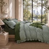 image:imageBedsure Tan Gingham Ruffle Duvet Cover SetVintage Farmhouse Bedding Queen  Cottagecore Aesthetic Ruffle Edges Soft Lightweight Hidden Zipper Inner Ties 90x90 Comforter Cover 2 Pillow Shams25  Olive Green Gingham
