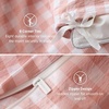 image:imageBedsure Tan Gingham Ruffle Duvet Cover SetVintage Farmhouse Bedding Queen  Cottagecore Aesthetic Ruffle Edges Soft Lightweight Hidden Zipper Inner Ties 90x90 Comforter Cover 2 Pillow Shams27  Pink Gingham