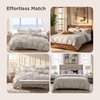 image:imageBedsure Tan Gingham Ruffle Duvet Cover SetVintage Farmhouse Bedding Queen  Cottagecore Aesthetic Ruffle Edges Soft Lightweight Hidden Zipper Inner Ties 90x90 Comforter Cover 2 Pillow ShamsBeige
