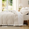 image:imageBedsure Tan Gingham Ruffle Duvet Cover SetVintage Farmhouse Bedding Queen  Cottagecore Aesthetic Ruffle Edges Soft Lightweight Hidden Zipper Inner Ties 90x90 Comforter Cover 2 Pillow Shams20  Beige No Comforter